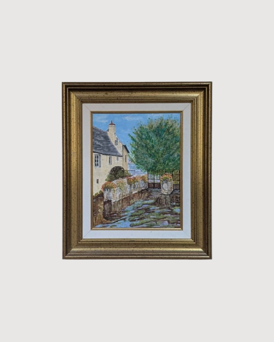 Peinture à l’huile – Scène de village