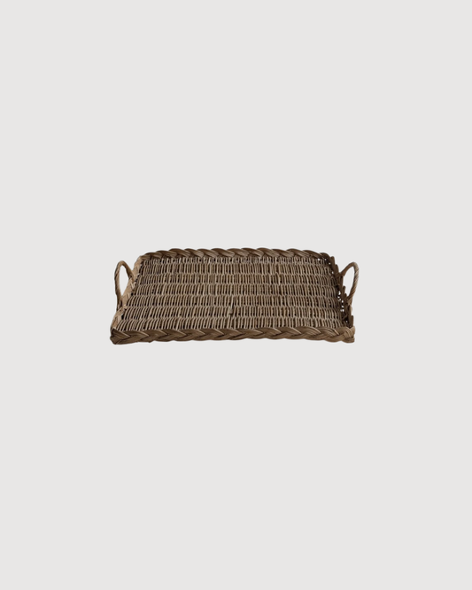 Plateau en osier rectangulaire