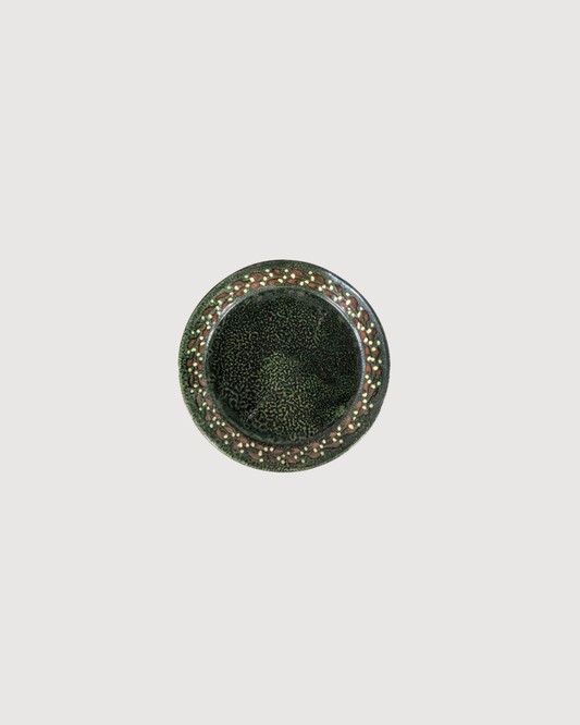 Plat en grès vert