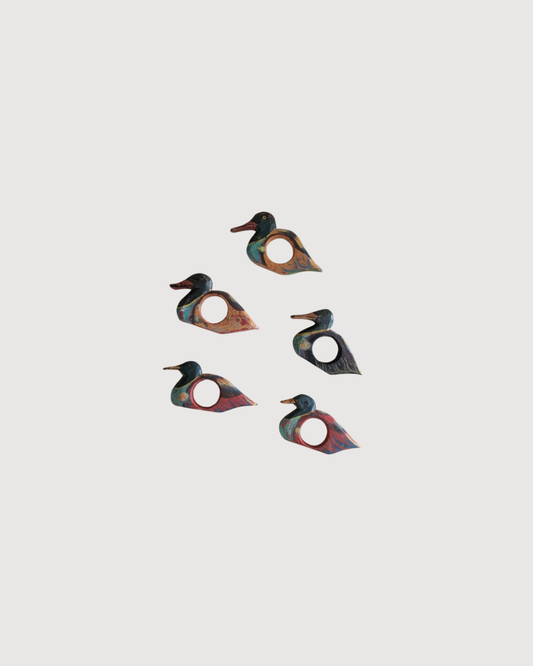 Ronds de serviette en bois – forme de canard