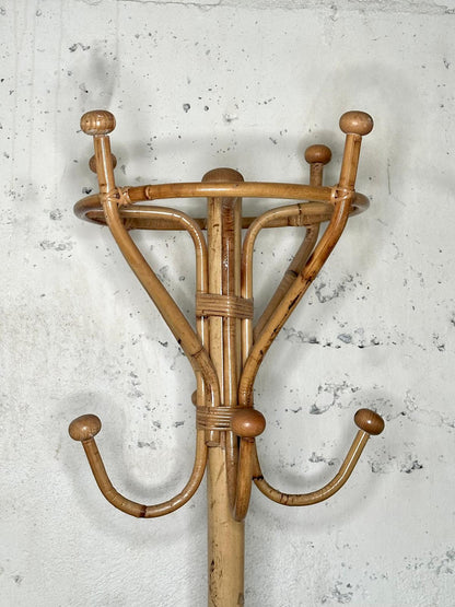 Porte-manteau en bambou et rotin