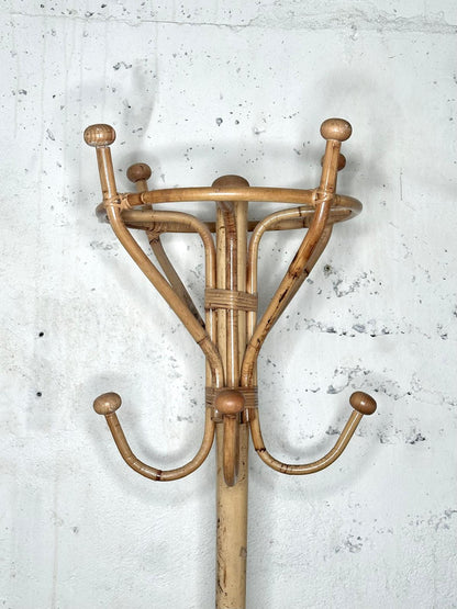 Porte-manteau en bambou et rotin