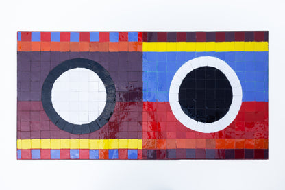 TABLE BASSE "LIGNE CHOLULA - OEIL NOIR-BLANC" EN ZELLIGE PAR GAZELLE MOB