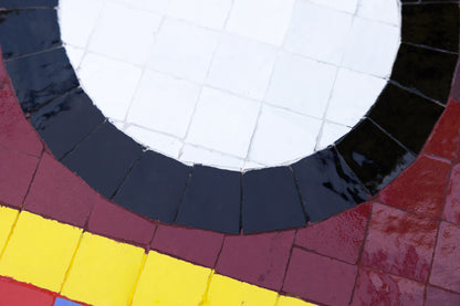 TABLE BASSE "LIGNE CHOLULA - OEIL NOIR-BLANC" EN ZELLIGE PAR GAZELLE MOB