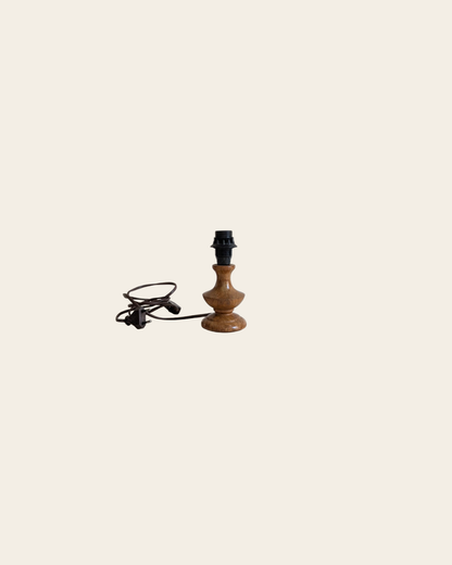 Petit pied de lampe vintage en bois tourné
