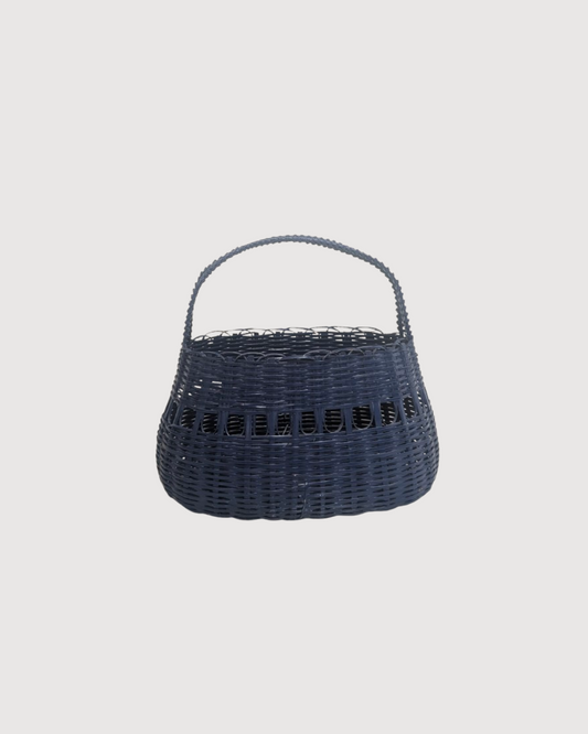 Panier en osier bleu